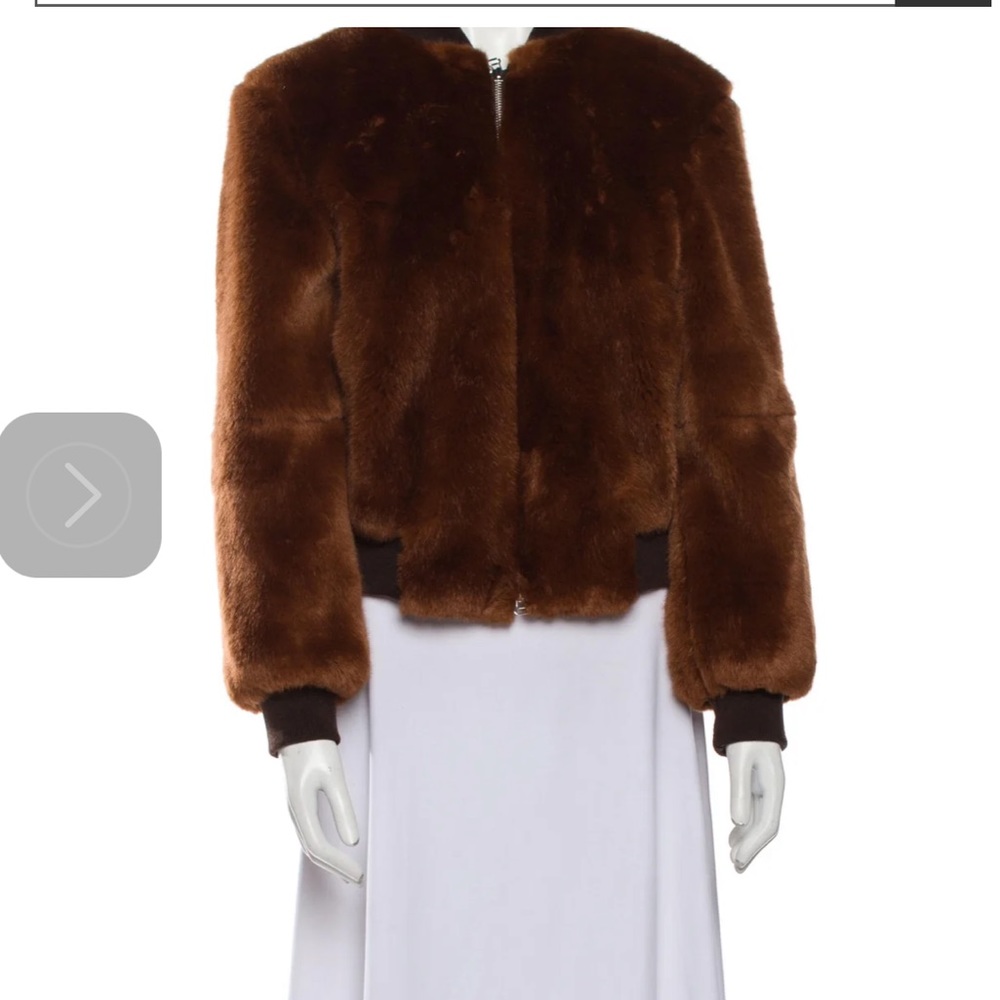 SOLD Elizabeth and James Ellington Faux Fur Bomber Jacket